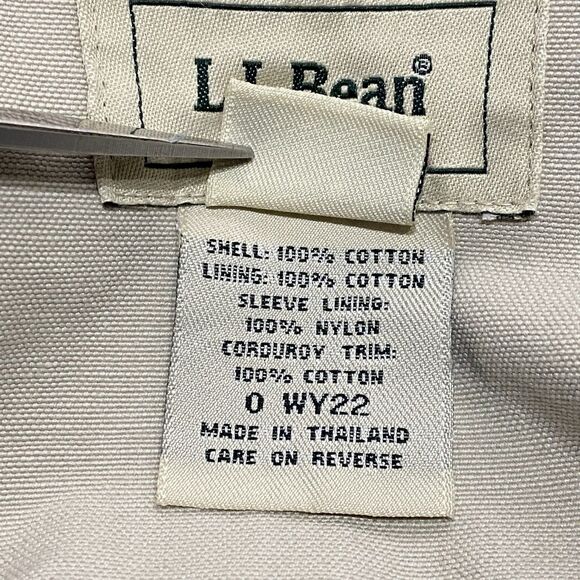 LL Bean Vintage Barn Coat Chore Flannel Lined Jacket Corduroy Trim Womens Medium - Picture 11 of 11
